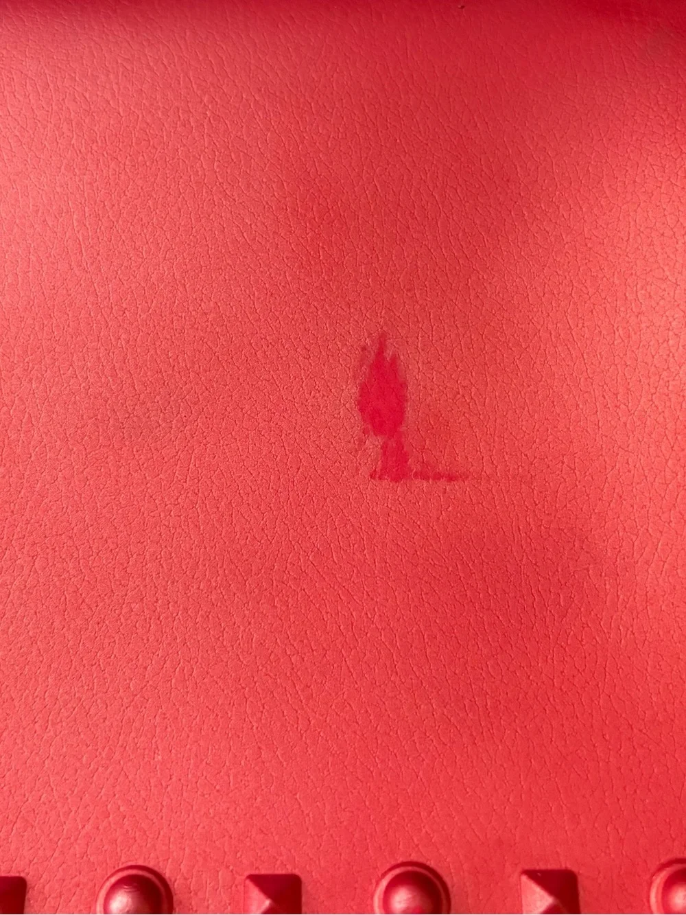 Studded Red Shoulder Bag with Chain Strap